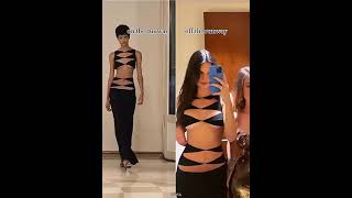 Model vs Celebrity wearing the same dress 💥 #kendalljenner