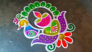 diwali rangoli designs beautifulpeacockrangoli🥀 Diwalirangoli🥀Deepavali kolam🥀gokulramya kolangal