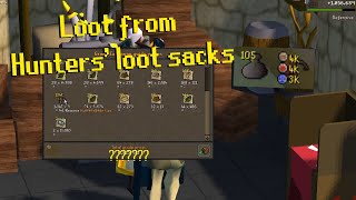 Opening 105 Hunters' loot sacks  - OSRS