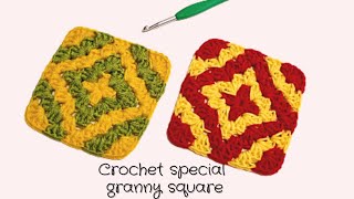 Easy crochet special granny square  _ Tutorial applique crochet pattern