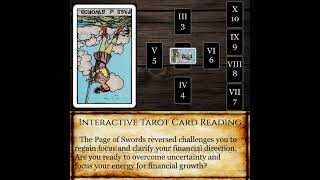 Celtic Cross Wealth: Page of Swords in Position 2 Reversed - Financial Distractions