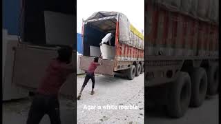 Agaria white marble, Rajnagar marble loading