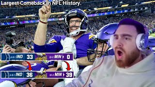 LosPollosTv REACTS to the LARGEST Comeback In NFL HISTORY! | Colts vs.Vikings