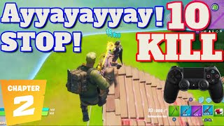 10 KILL SOLO On PS4 SLIM in Fortnite Gameplay No Commentary / Chapter 2 | PS4 PRO CONTROLLER