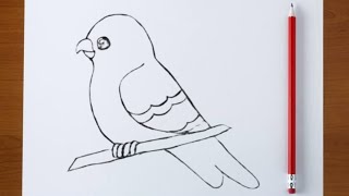 Draw a Bird sitting with Pencil | Quick & Easy Tutorial