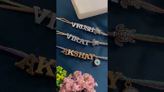 WHATSAPP +919322219437 TO ORDER- Design Your Brothers Gold /Silver Plated Name Rakhi