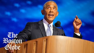 President Barack Obama endorses Kamala Harris, bashes Trump at DNC in Chicago