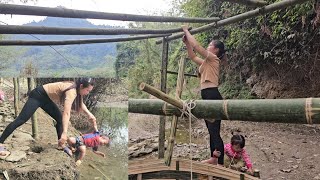 Full video Building a bamboo house to cover a well - single woman