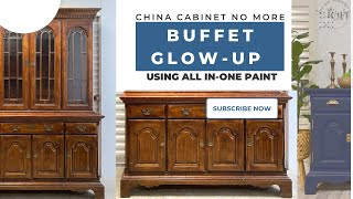 Buffet Glow Up | Outdated China Cabinet to Chic Buffet | All in-ONE Paint reDesign