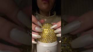 asmr | brain melting mic scratching with rhinestones and long nails!