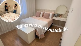 Instalamos  a cabeceira nova no quarto | A transformação mais linda de todas