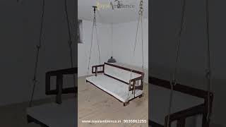 Wooden Swing / Jhula for Living Room, Zula with Brass Coated Chain - UVA