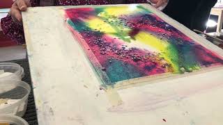 Watercolour class | Textures: salt, urea, rice, shellac - Peek into my classroom