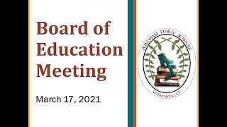 Windham Board of Education Special Meeting 3-17-21