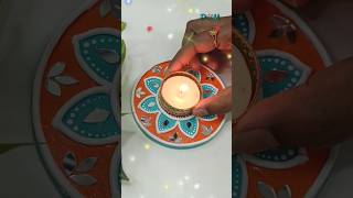 DIY lippan Art 🪔🪔 Tealight Holder 😍 #diy #ytshorts #art #viral #trending #diwali