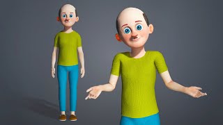 3D Cartoon Old Man Character with Rigged Model for Maya Unity iCone and Others