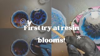 My first attempt at resin blooms! Definitely love this technique! #resin #craft #resinpouring #bloom