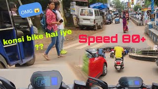 Cute girl reaction 😍 | Hyper ride 🔥 Speed 80+ 🛑 #ns400 #viralvideo #youtube