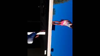 Girl getting on roof