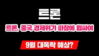 "트론, 중국 경제위기 파장에 휩싸여 - 9월 대폭락 예상?"