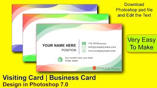 Visiting Card | Business Card Design in Adobe Photoshop 7.0 🔥🔥🔥