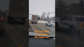 Slippery road causes this. , #shorts #youtubeshorts #funny #funnyvideo #police