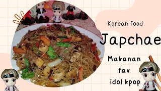 Resep japchae makanan khas Korea//recipe japchae halal,makanan kesukaan idol kpop