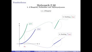 Mathe Z Q2 L'Hospital, Nullstellen und Taylorreihen / 1.1. L'Hospital