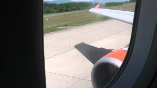 easyJet Switzerland / A320 [HB-JXD] roar takeoff from Genf 31.05.15