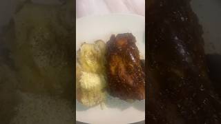 BBQ Ribs over a bake potato #viral