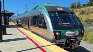 SMART: Northbound Train #14 ride from Larkspur to San Rafael (2-Car Nippon Sharyo DMU #108 & 107)