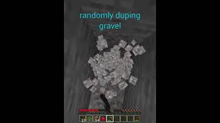 randomly duping gravel #minecraft #bedrock #bedrockedition #shorts