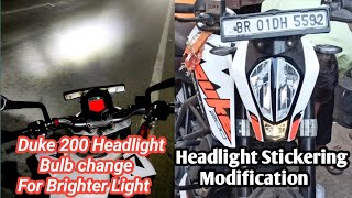 Ktm Duke New Headlight Look | Duke 200 Headlight Modification | Nighteye Led Headlight In Duke 200