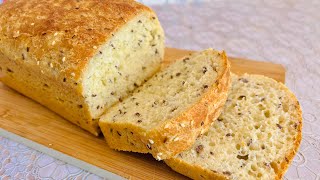 Bread without kneading with seeds .Постный хлеб,без яиц и масла.Только вода и мука.#pão #bread #хлеб