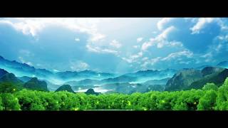 Blue sky and white cloud mountain outdoor scenery photography&video background