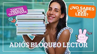 10 LIBROS CORTOS perfectos para un BLOQUEO LECTOR (romance y salseo, obviamente)