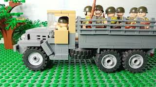 WW2 Lego Stopmotion The German infantry ambush a U.S truck.