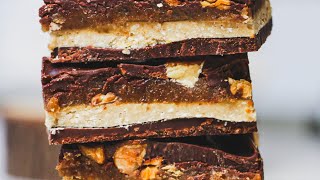 Chocolate Caramel Bars | Delicious Healthier Candy | Bit Healthier