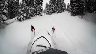 Idaho backcountry snowmobiling - deep pow