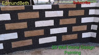 3D Wall Stone Design /Painting Part 2/Paglalagay ng kulay gamit Ang Mode Color#32 EdmundBeth Tv