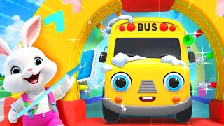 Five Little Ducks - School Bus and Concrete Mixer win the race + Kids Songs by Beep Beep Car