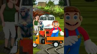 Funny monkey to super mario  dancing on stop the train #trendingshorts#shortsfeed #shorts