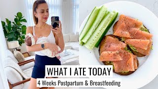 WHAT I ATE TODAY | 4 Weeks Postpartum & Breastfeeding | Annie Jaffrey