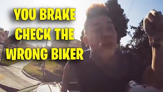 YOU BRAKE CHECK THE WRONG BIKER | Idiots In Cars, Road Rage, Driving fails 2024 USA & Canada