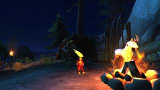 Sitting by Rexxar and a fire - World of Warcraft