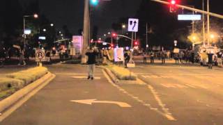 Man signaling for police to stop is shot with less-than-lethal rounds - Anaheim Unrest July 24, 2012