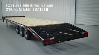 21k LB GVWR Bumper Pull Flatbed Trailer