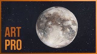 How to draw a FULL MOON very easy with Watercolors