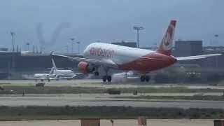 [DELIGHTFUL] PSatB Air Berlin A320 & Bombardier Global 6000 Sunny landing Barcelona-El Prat airport!