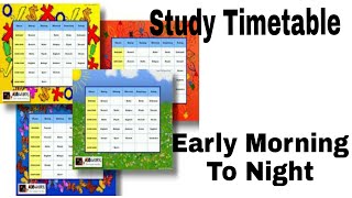 Best Study Timetable Early Morning To Night|Study Planner